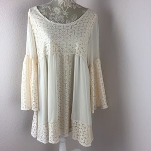 NWT 2tee Couture Floral Lace Western Dress Women size Medium Cottage core Boho